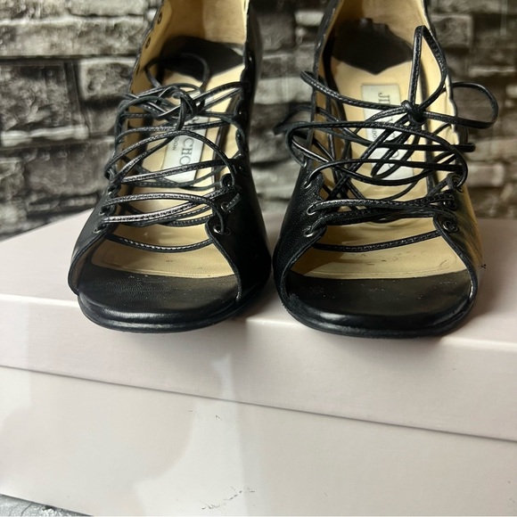 Jimmy Choo Black Lace-Up Heels - Picture 5 of 12